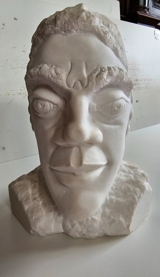 Image 1 of Tête d'homme, marbre blanc de Carrare 2022