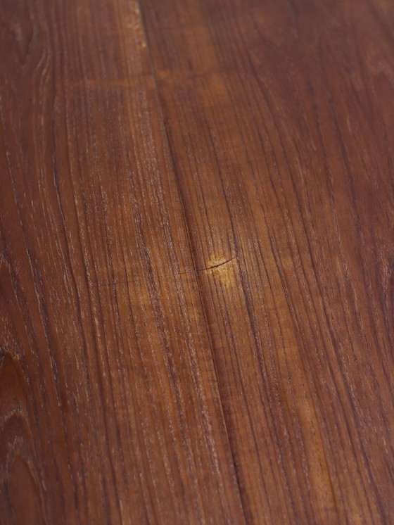 Image 1 of Extendable round dining table oval Danish teak vintage