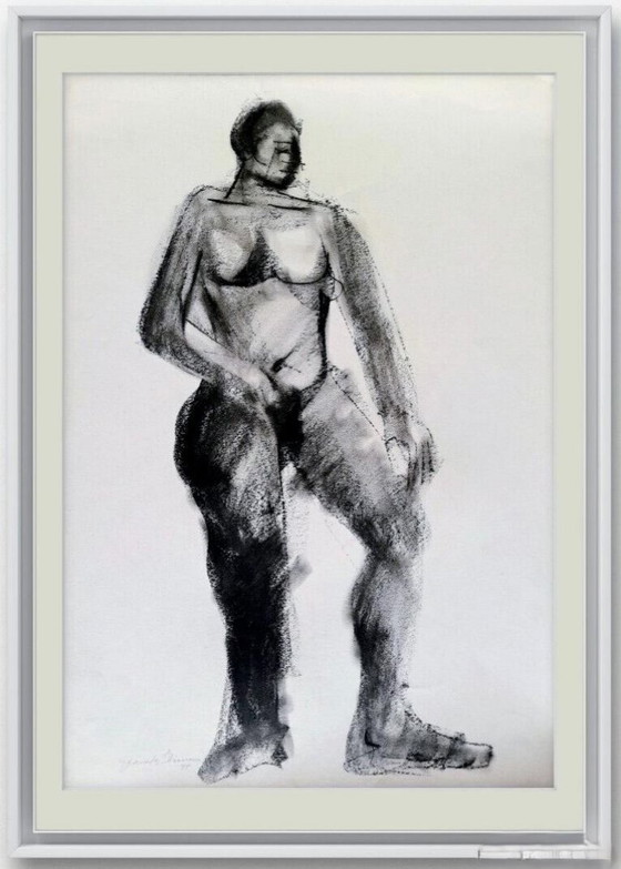 Image 1 of Joan Granados Llimona - Disegno originale "Donna in piedi nella natura".