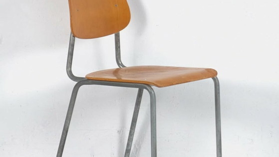 Industrial style chair (c.1950) – Dining chairs, Wood, Metal, Industrieel (photo 3 of 9)