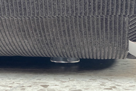 Image 1 of New Leolux Lunetta 3-Seater Sofa Black Rib Fabric