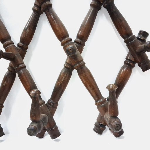 Perchero y sombrerero vintage extensible tipo acordeón