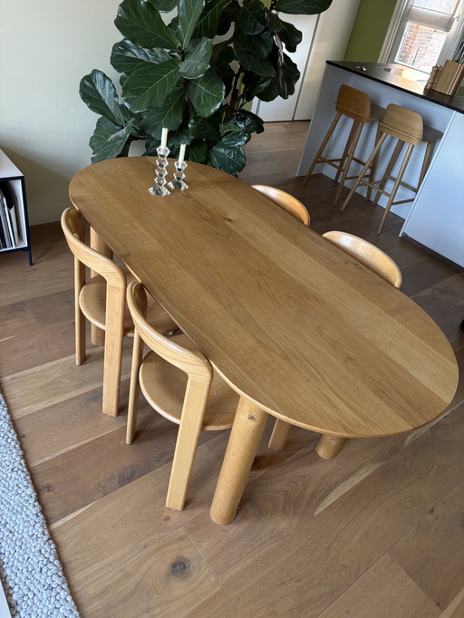 Dining table 170x80 oval oak