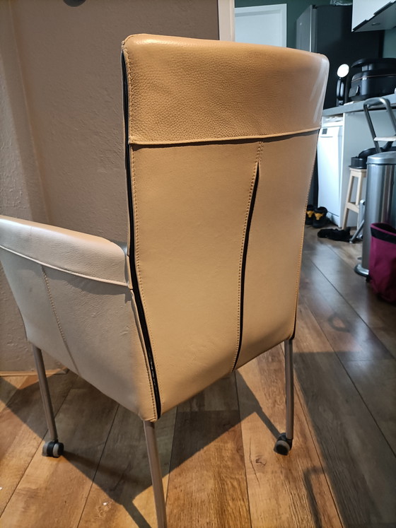 2x Modern Design Stoelen, Hans Daalder – Bert Plantagie, Eetkamerstoelen, Leather (photo 4 of 5)