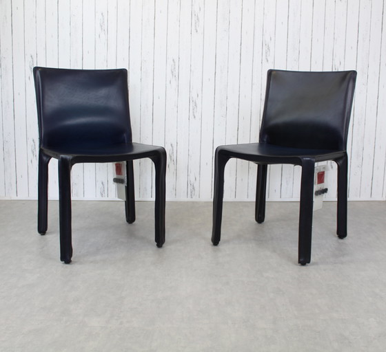 Image 1 of Set Of 2 Cab 412 Chairs Di Mario Bellini Cassina Seats