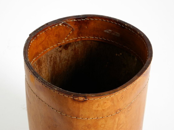 Image 1 of Beautiful 1960s leather paper bin by Torben Ørskov & Co Denmark