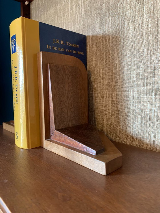 Vintage Wooden Bookends - Art Deco / Amsterdam School – Decorative Objects (photo 3 of 5)