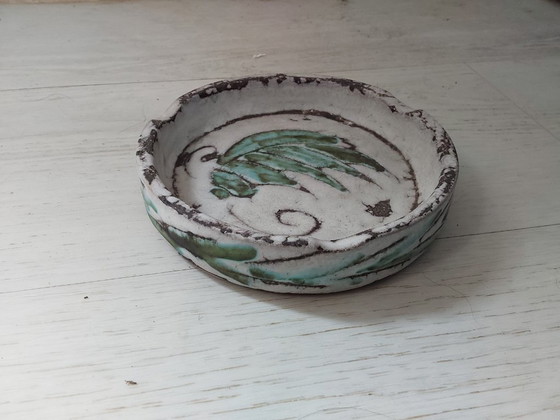 Image 1 of Pot bleu et vide-poche vert signés Alain Maunier années 50