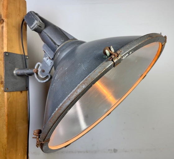 Image 1 of Large Vintage Industrial Aluminium Factory Wall Spotlight, 1970s