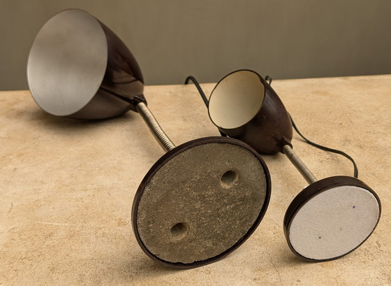 Image 1 of Bakeliet Bauhaus Tafellampen: "Vader en Zoon".