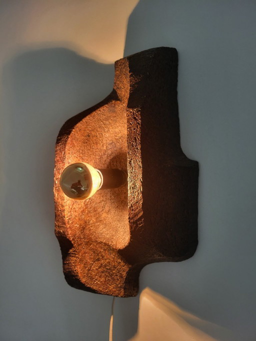 Vintage ceramic Brutalist wall lamp from Germany 1970s