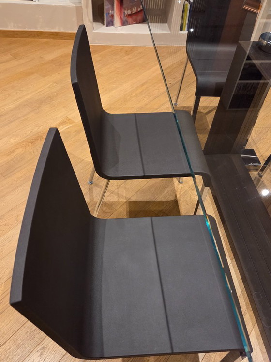 Image 1 of Cattelan Italia Monaco Tafel - Gebrand Eikenhout & Extra Helder Glas (200x100)