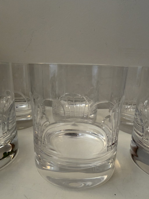 Set van 6 kristallen waterglazen art deco stijl