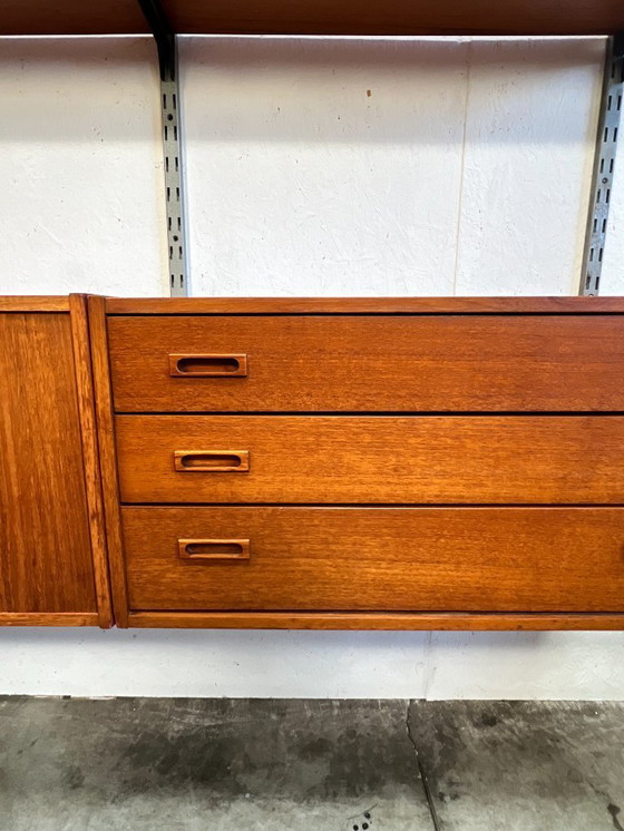 Image 1 of Vintage Teak Wandmeubel / Modulair Wandsysteem, 1960's