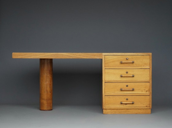 Scrivania francese Art Déco autoportante in legno di frassino, anni '30 – Scrivanie, Wood (photo 5 of 23)