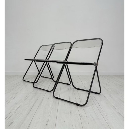 3x Chaises pliantes vintage Plia par Giancarlo Piretti pour Anonima Castelli