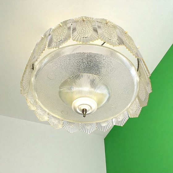 Image 1 of Araña de plexiglás transparente de Europa del Este de mediados del siglo XX para 4 luces, años 70