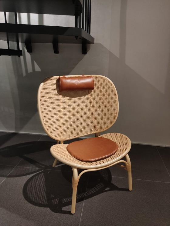 Image 1 of NORR11 - Sillón Nomad - Hyldahl/Hansen - Cuero/caña de Viena, como nuevo