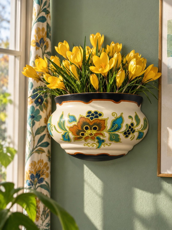 Plateelbakkerij Zuid-Holland - Vaso da parete / Cachepot Art Déco Gouda — Anni '30 – Vasi per piante (photo 2 of 15)
