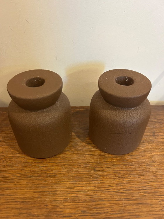 Pair of Vintage Brutalist Candlesticks – Candle holders, Ceramic (photo 6 of 20)