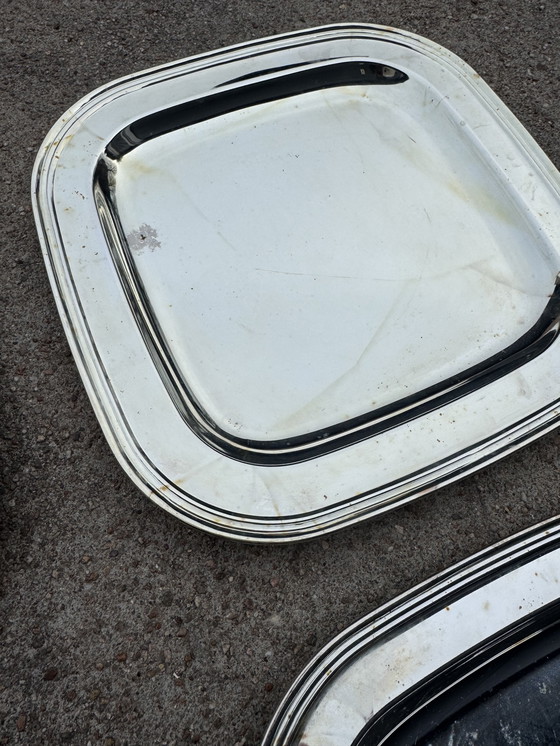 Image 1 of Piattini in metallo argentato degli anni '80