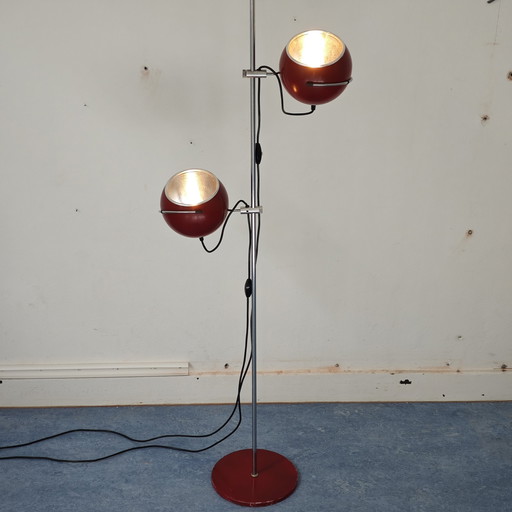 Vintage bulb floor lamp red