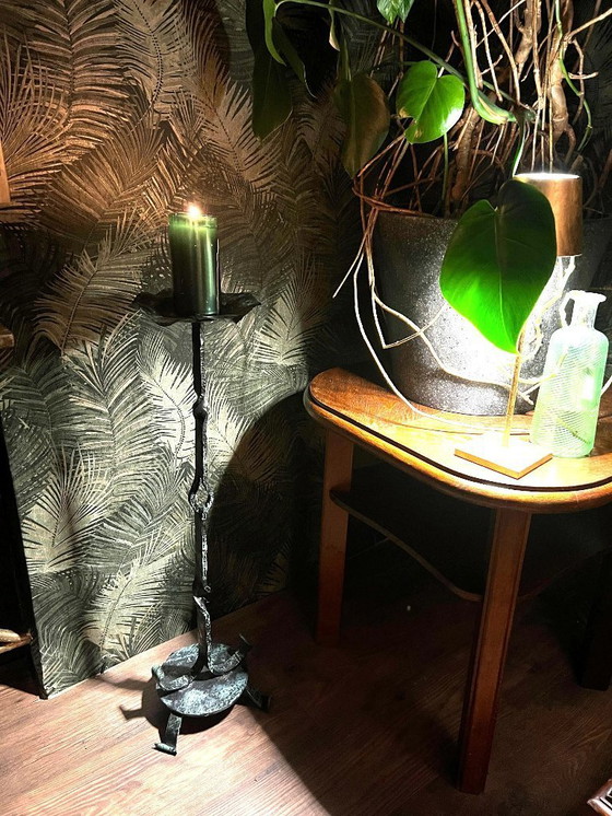 Image 1 of Candelero de hierro fundido macizo patinado, mediados de los años 60