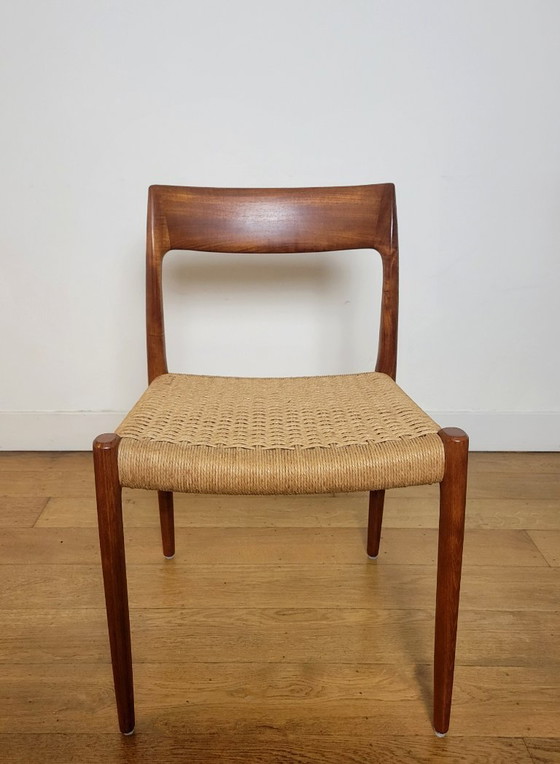 Image 1 of 4er-Set Stühle von N.O. Møller, Modell 77, aus Teakholz