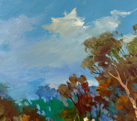 Image 1 of Original Oil Painting Summer Nature Landscape A walk in the forest