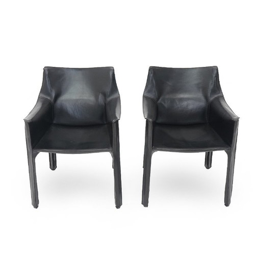 Pair of “Cab” armchairs by Mario Bellini for Cassina, 1970s