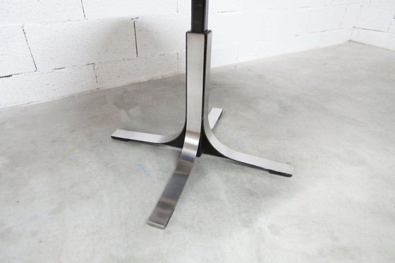 Image 1 of Osvaldo Borsani black and chrome round height-adjustable table with extension