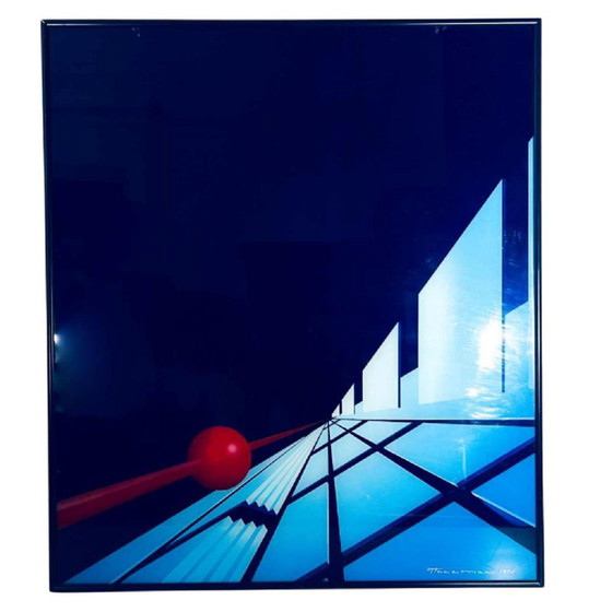 Patrice Placeman, Bola Roja, Óleo Eglomizado Bajo Cristal Acrílico, 1996 – Pinturas y dibujos, Wood, Plastic (photo 10 of 10)