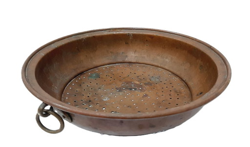 Colino o ciotola per scolare in rame antico