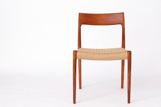 Image 1 of Niels Møller Dining Chair Set (6) – Models 77 & 57, Teak, Danish Cord, Mid-Century Modern, Denmark