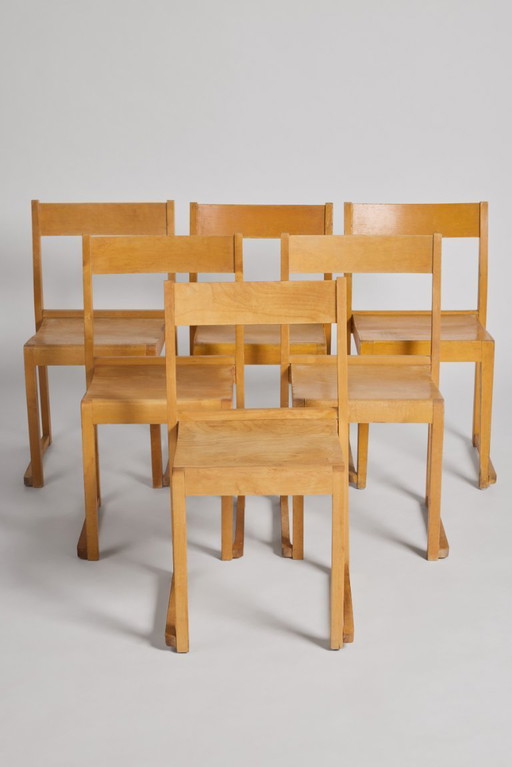 Set of 6 Sven Markelius Orchestra Chair, 1930s Sweden