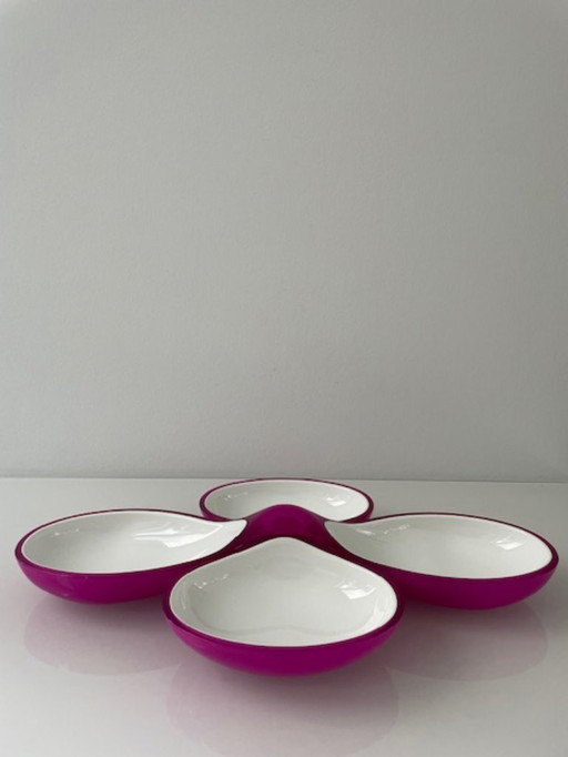 Space Age Serviergeschirr – Guzzini, Pink/Weiß