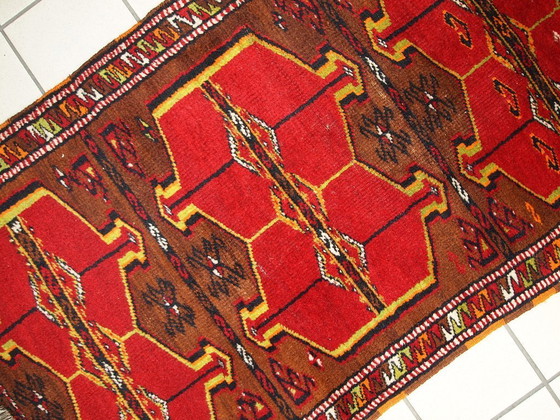 Image 1 of Handgemaakt antiek Turks Yastik-tapijt, verzamelobject, 76 cm x 190 cm, jaren 1920 -1C283