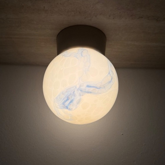 Image 1 of Thabur art deco marbled glass ceiling lamp , 1930s the Netherlands