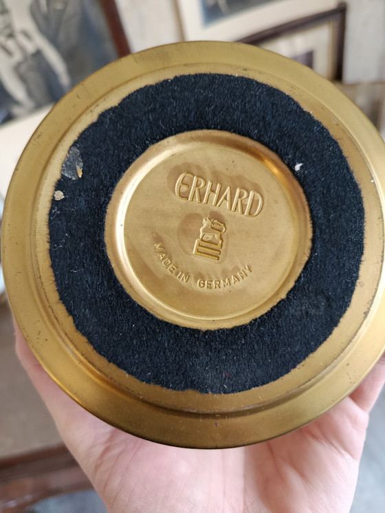 Image 1 of Raucherset Komplett 6Teile!!! Messing Gold Putten Engel Vintage RARITÄT elErhard und Söhne Made in Germany 50er Mid Century