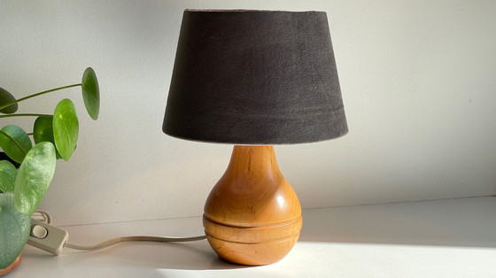 Image 1 of VINTAGE Solid Wood Pear-Shaped Lamp