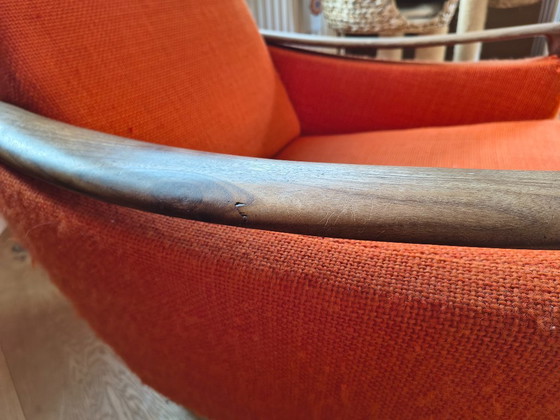 Seventies Kuipstoel (Renovatie Object) – Fauteuils, Textile, Wood (photo 4 of 8)