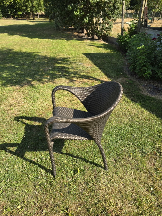 Dedon Gartenmöbel-Set – Serie Tango. 1 Tisch mit 6 passenden Stühlen. – Garten-Sets, Aluminium, Wicker (photo 3 of 15)