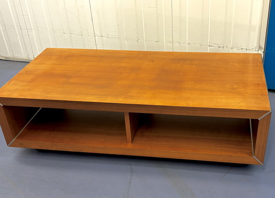 Image 1 of Coffee table/TV unit by Lignet roset: solid wood on casters: 108x61.5x31 cm