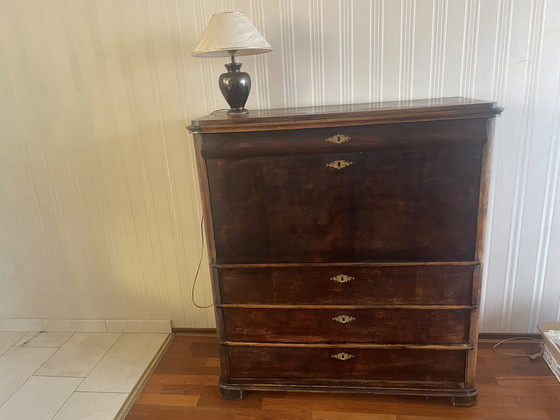 Image 1 of Antieke secretaire kast / klepbureau