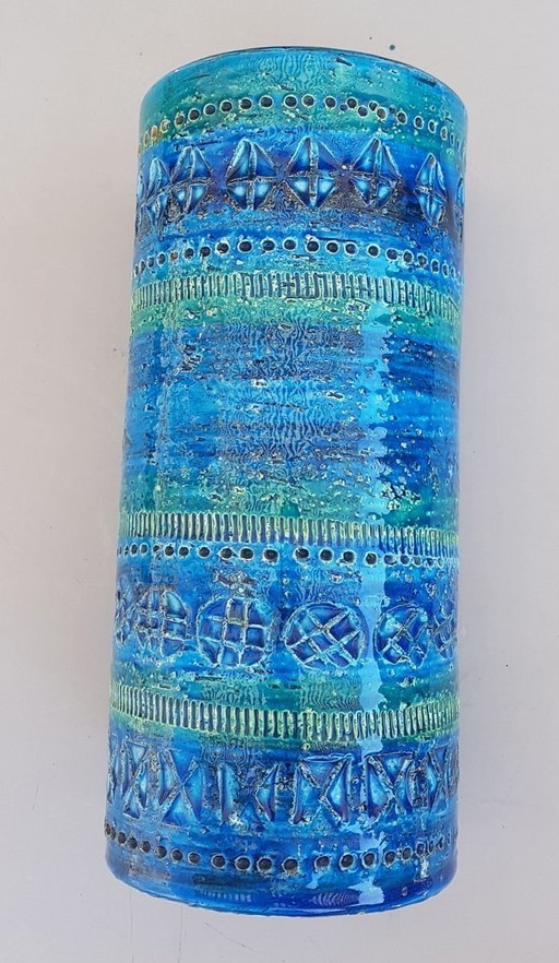 Vase italien bleu Rimini de Bitossi, années 1960