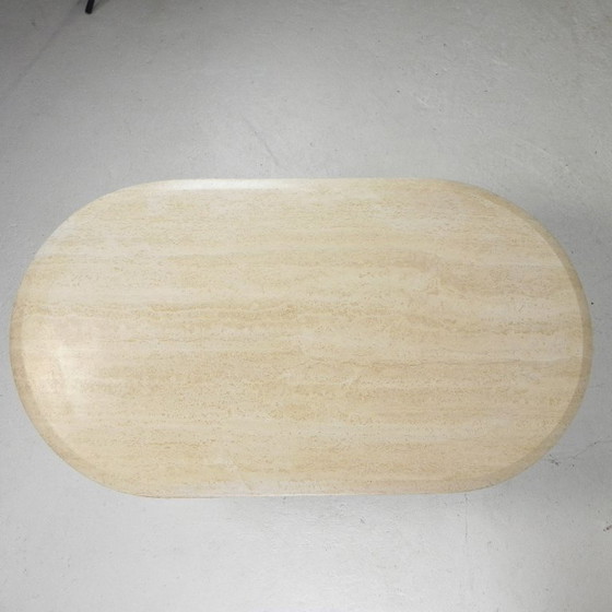 Image 1 of Mid-Century travertine coffee table with oval top, 1970s