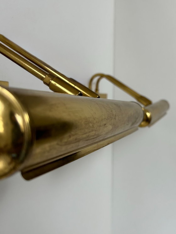 Image 1 of Coppia di applique vintage regolabili in ottone patinato, Francia, 1970