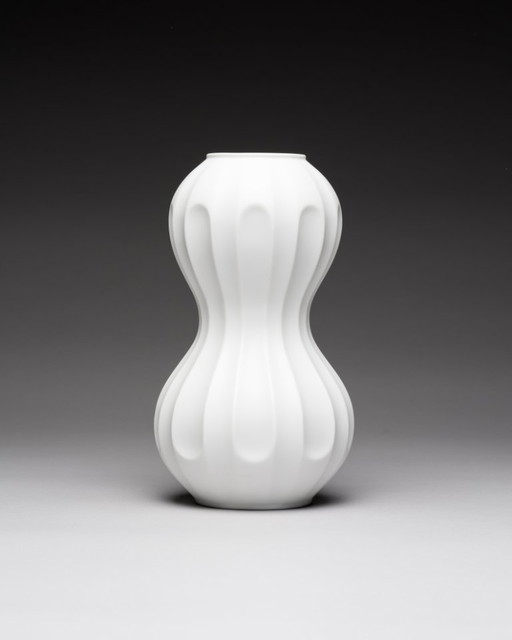 SELTENE Op-Art-Vase aus Biskuitporzellan, Heinrich Fuchs, Hutschenreuther, Archais
