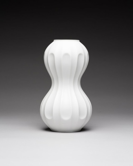 Image 1 of SELTENE Op-Art-Vase aus Biskuitporzellan, Heinrich Fuchs, Hutschenreuther, Archais