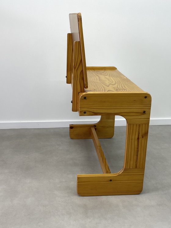 Image 1 of Brutalist Pine Dressing Table Sculptural Design 1970s